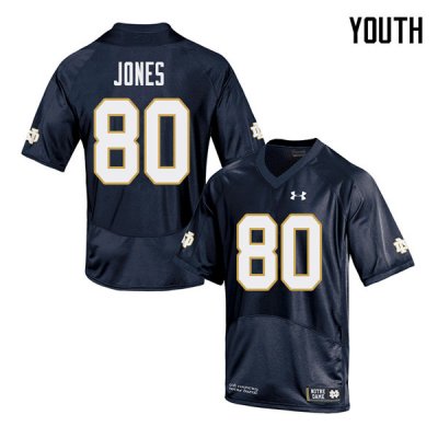 Notre Dame Fighting Irish Youth Micah Jones #80 Navy Under Armour Authentic Stitched College NCAA Football Jersey KPB3699SF
